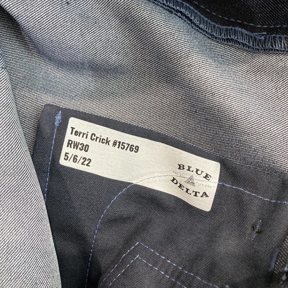 Blue Delta Jeans Women’s 30x28 Stretch Handmade Custom RAW Denim USA $450 - Picture 6 of 10